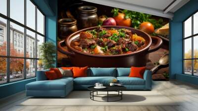 delicious rich beef stew comfort food Wall mural