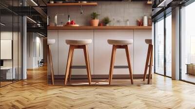 kitchen breakfast bar with stools Wall mural