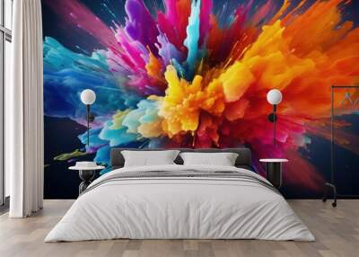 Pigment explosion colorful background Wall mural