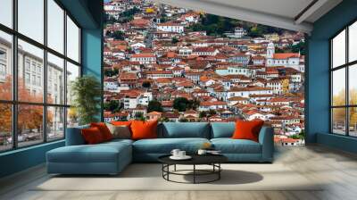 Top view of the historic center of the famous city of Diamantina in Minas Gerais Wall mural