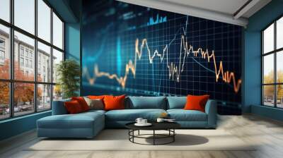 Stock market and trading digital graph  Wall mural