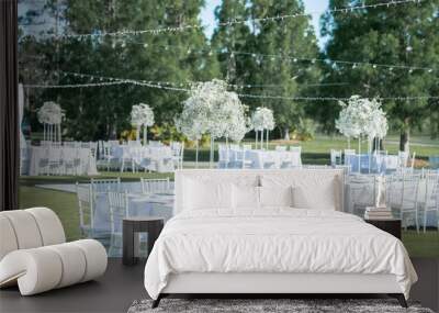 Babys Breath Outdoor Wedding Centerpices Wall mural