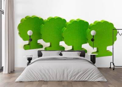 4 arbres verts 2 Wall mural