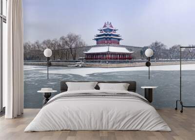 Forbidden City under the snow - Beijing, China Wall mural