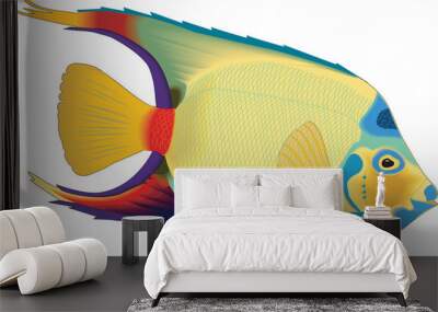 Queen Angelfish Vector Illustration Wall mural