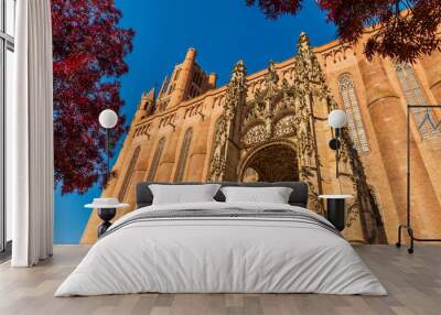 The Sainte Cécile cathedral and the baldachin in Albi, in the Tarn, in Occitanie, France Wall mural