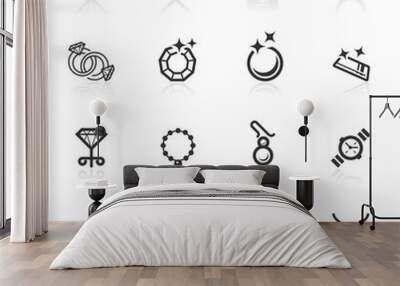 Jewelery Icons - minimo series Wall mural