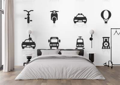 Transportations Icons - minimo series Wall mural