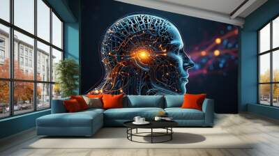  person's head and brain Wall mural