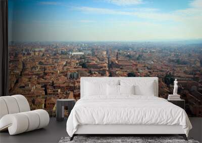 Panoramic view of historic center of Bologna, Italy Wall mural