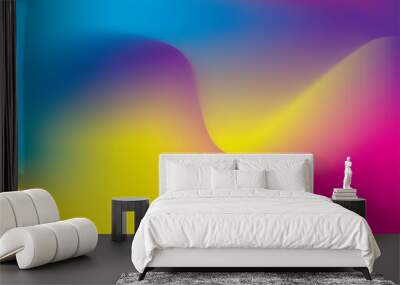 gradient red and Yellow background. smooth dark blue with black vignette studio banner Wall mural