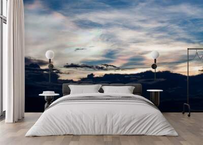 colorful dramatic sky with cloud at sunset Wall mural