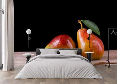 Fresh ripe organic pears on rustic wooden table Wall mural