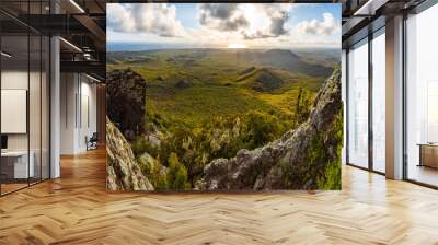 View from Mount Christoffel down to Christoffel National Park on the Caribbean island Curacao - panorama Wall mural