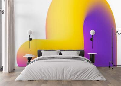 3d fluid amorphous in gradient multiple colors. Wall mural