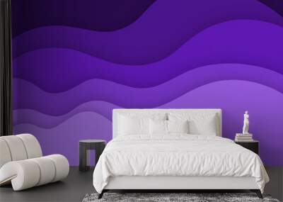 abstract background with paper cut layers composition in purple. 3d popup shape illustration for poster layout, slide presentation, cover, invitation, etc. Wall mural