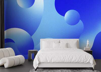 abstract liquid background with 3d popup composition in blue. trendy illustration artwork for poster layout, slide presentation, cover, invitation, etc. Wall mural