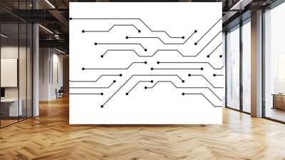 abstract white circuit board background Wall mural