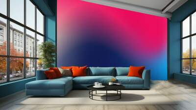 blurry abstract gradient texture in pink and blue. artistic illustration of the trendy colorful deco Wall mural