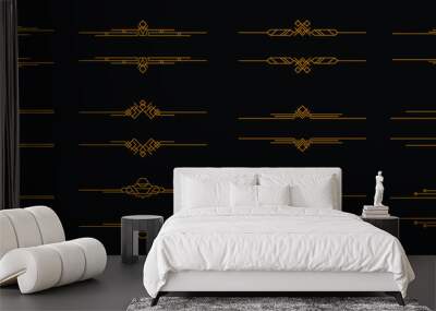 Header illustration for tittle display. Art deco vintage element. luxury golden design elements. Wall mural