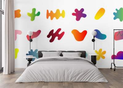 set of abstract shape gradient Wall mural