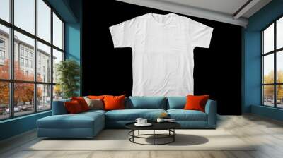 Short-sleeved white t-shirts for mockups. plain t-shirt with black background for design preview. Wall mural