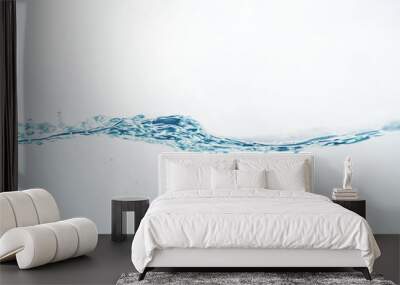 the bubbling and rippling water surface from the side view isolated on white. abstract liquid nature texture. Wall mural