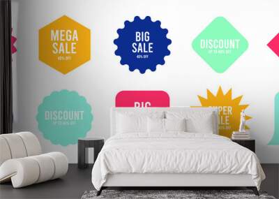 various sale tag copy space templates in vibrant colors. a vector element collection for advertising needs. a modern style of promotion concepts. Wall mural