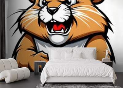 a cartoon angry gopher mascot suitable as a sports team logo Wall mural