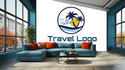 Travel Logo Design Vector Illustration Wall mural