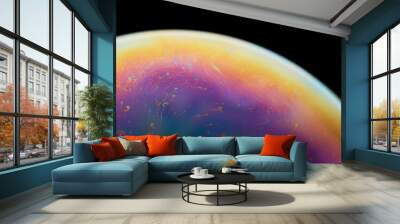 Abstract futuristic background.Planet against background dark space. Wall mural