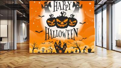 Halloween greeting card Wall mural