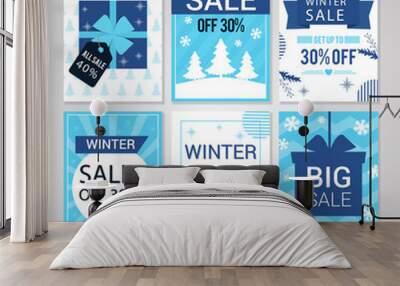 Sales winter banners set Wall mural