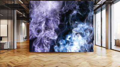 Wavy smoke on black background Wall mural