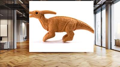 brown Parasaurolophus toy on a white background 2 Wall mural