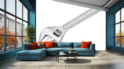 steel wrench on white background Wall mural