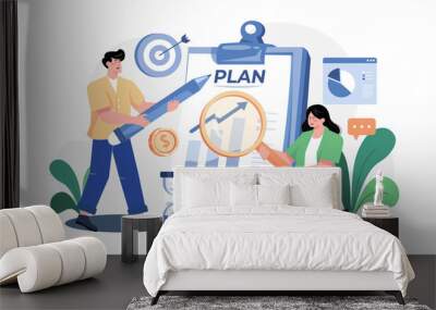 Business Team Doing Business Planning Illustration concept Wall mural