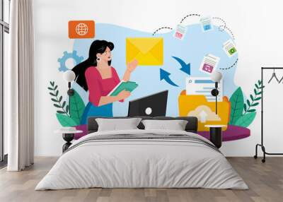 Email service providers offer large storage capacity. Wall mural