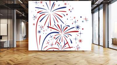 vector abstract anniversary bursting fireworks Wall mural