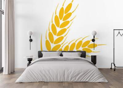 vector bunch of wheat or rye ears with whole grain Wall mural