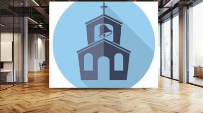 vector flat symbol or icon of church building Wall mural