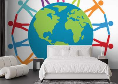 vector people around the world, peace or travel concept Wall mural