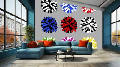 vector set of colorful pom poms Wall mural