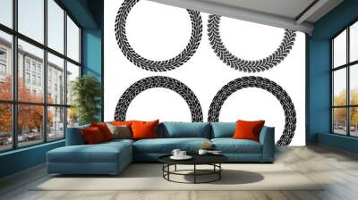 vector set of round tire tracks Wall mural