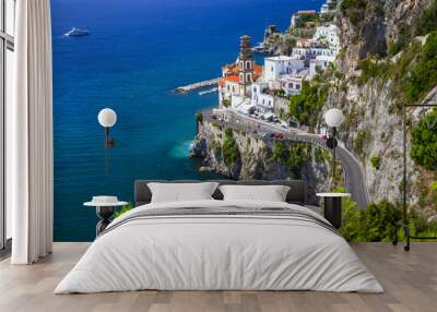 beautiful Amalfi coast of Italy  - view of Atrani Wall mural