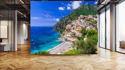 Beautiful coastal towns of Italy - scenic Positano in Amalfi coast Wall mural