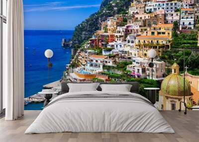 Beautiful colorful Positano town - scenic Amalfi coast of Italy Wall mural