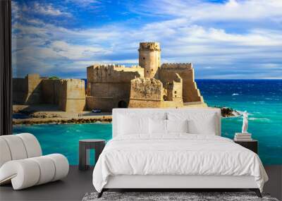 beautiful medieval castles of Italy  - Le Castella.  Isola di Capo Rizzuto in Calabria Wall mural