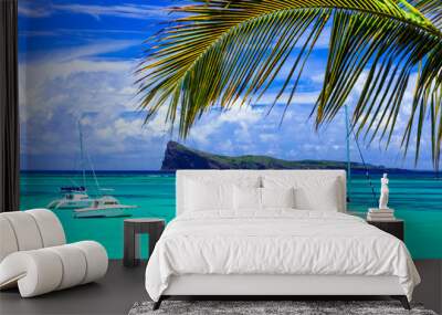 beautiful scenery of Mauritius island -tranquil beach in Cap Malheureux Wall mural