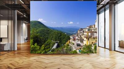 beautiful villages of Italy  - Colledimezzo in Abruzzo, Lago di Bomba. Wall mural